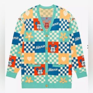 NWT-Box Lunch Disney Minnie Mouse checkered patchwork long sleeve cardigan 5X